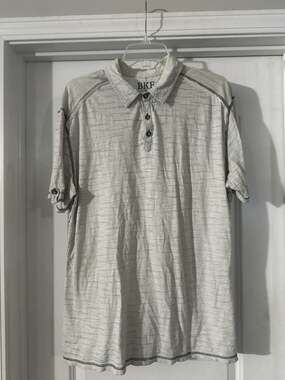 BKE Men's Short Sleeve Slub Knit Polo Shirt with Contrast Stitching#310